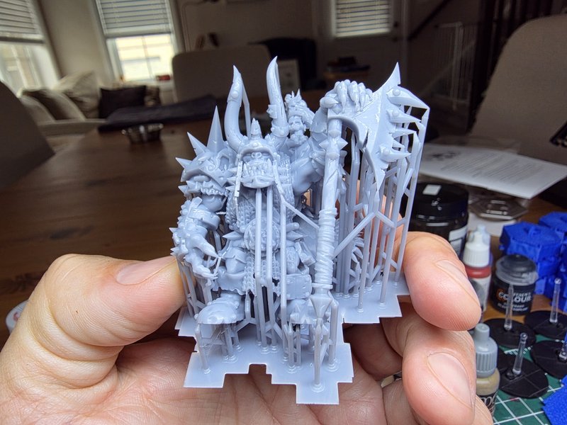 Detailed orc warlord miniature print example