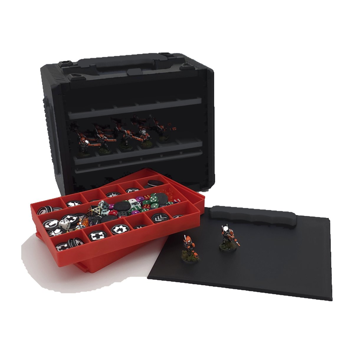 War-Ganizer 3.0 Skirmish Bundle - Printed Miniature Storage Case — Black