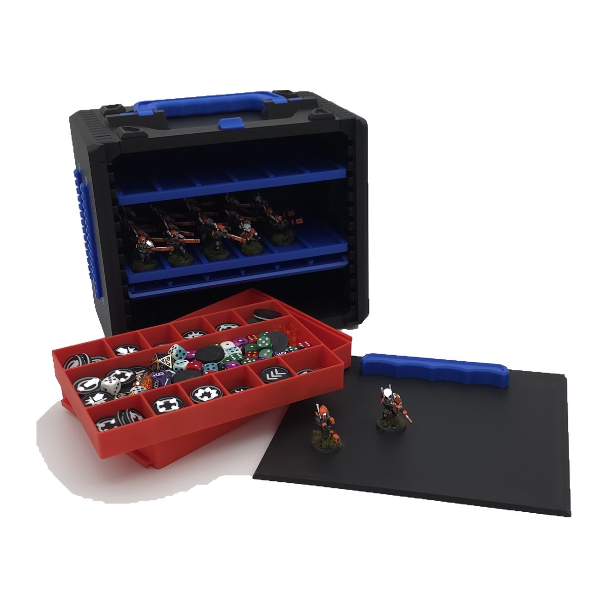 War-Ganizer 3.0 Skirmish Bundle - Printed Miniature Storage Case — Blue