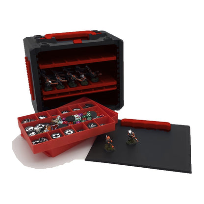 War-Ganizer 3.0 Skirmish Bundle - Printed Miniature Storage Case — Red