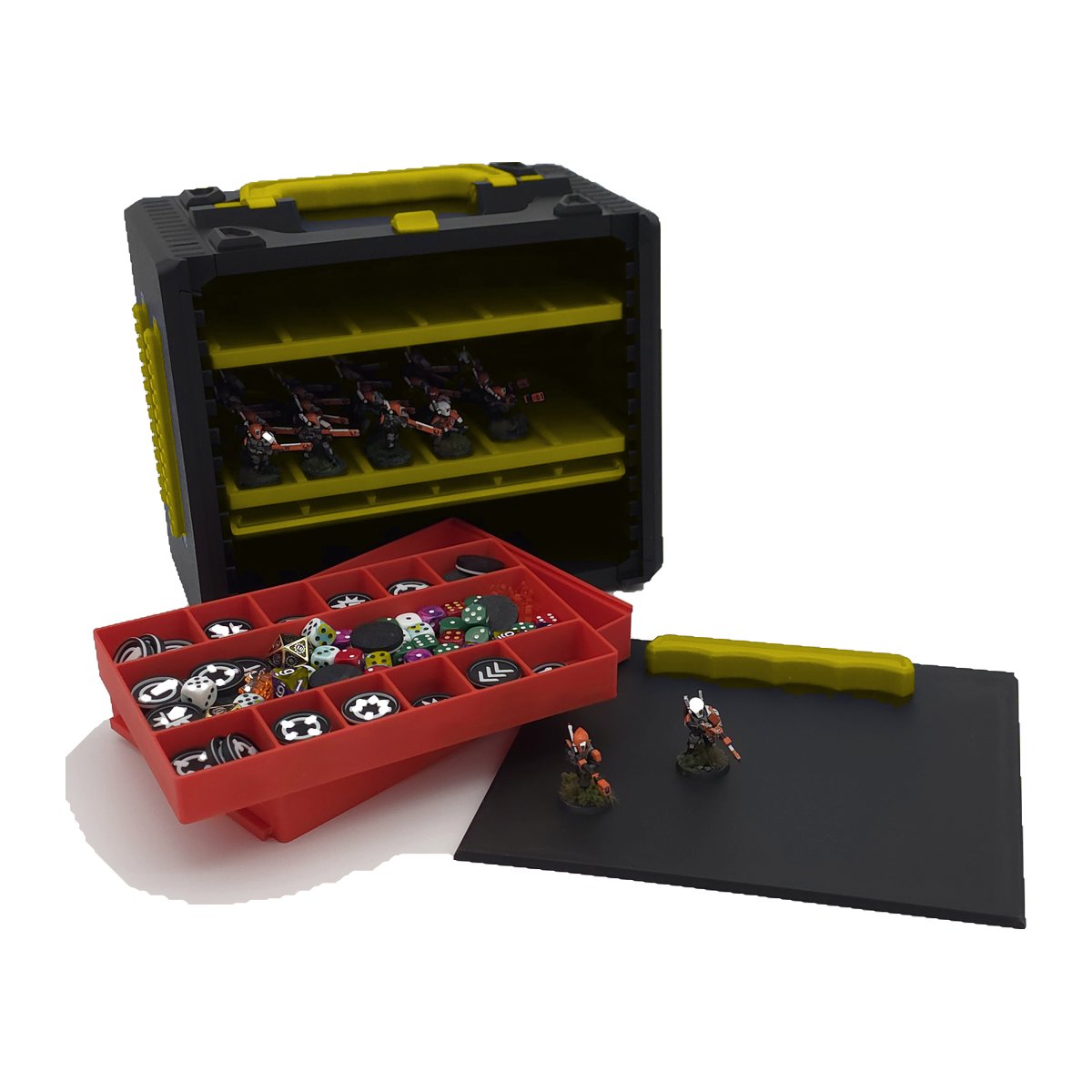 War-Ganizer 3.0 Skirmish Bundle - Printed Miniature Storage Case — Yellow